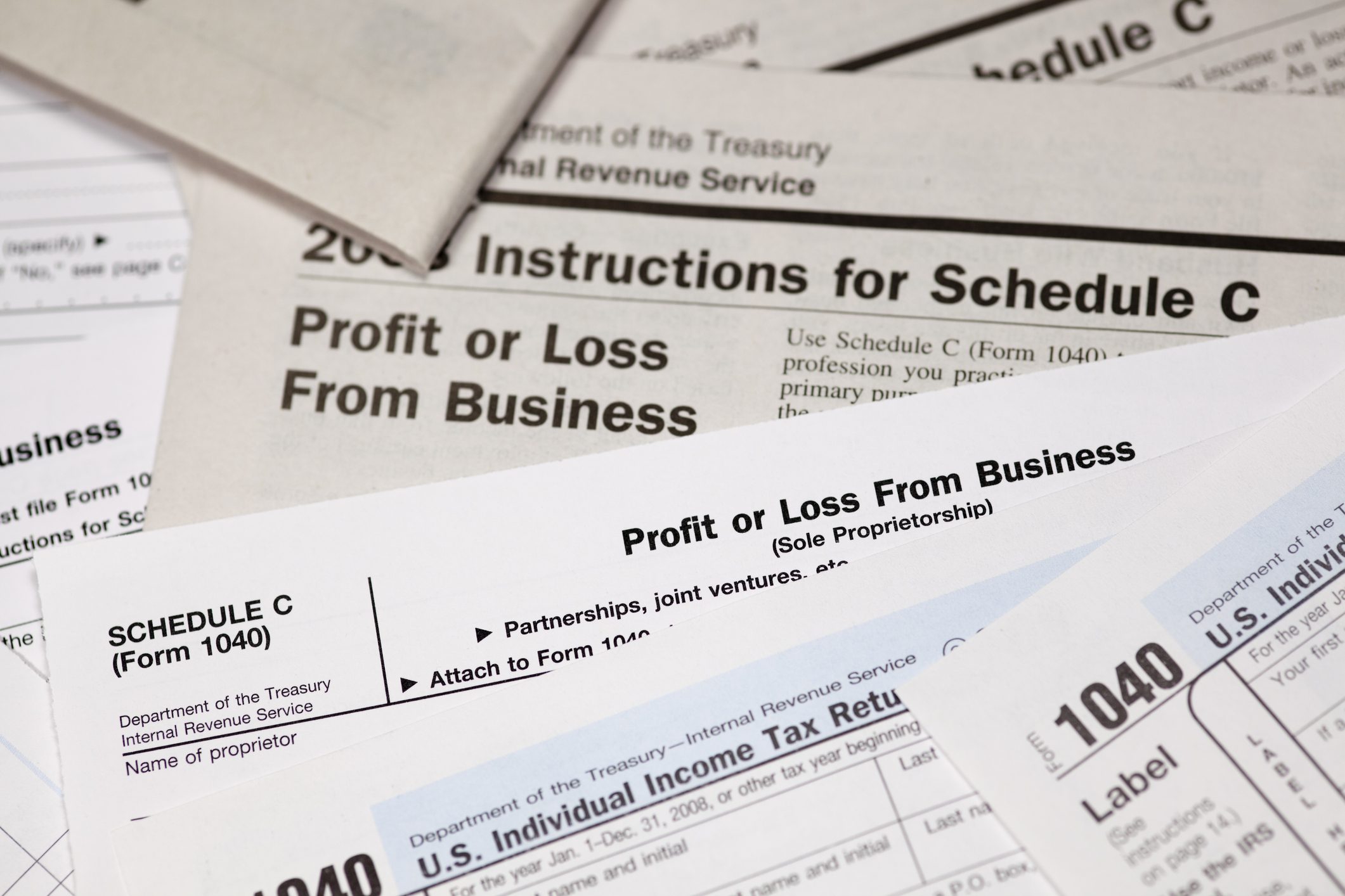 1040 US Tax Forms and Schedules; Schedule C Profit and Loss from Business.